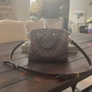 LOUIS VUITTON Damier Ebene Speedy Bandouliere 25
